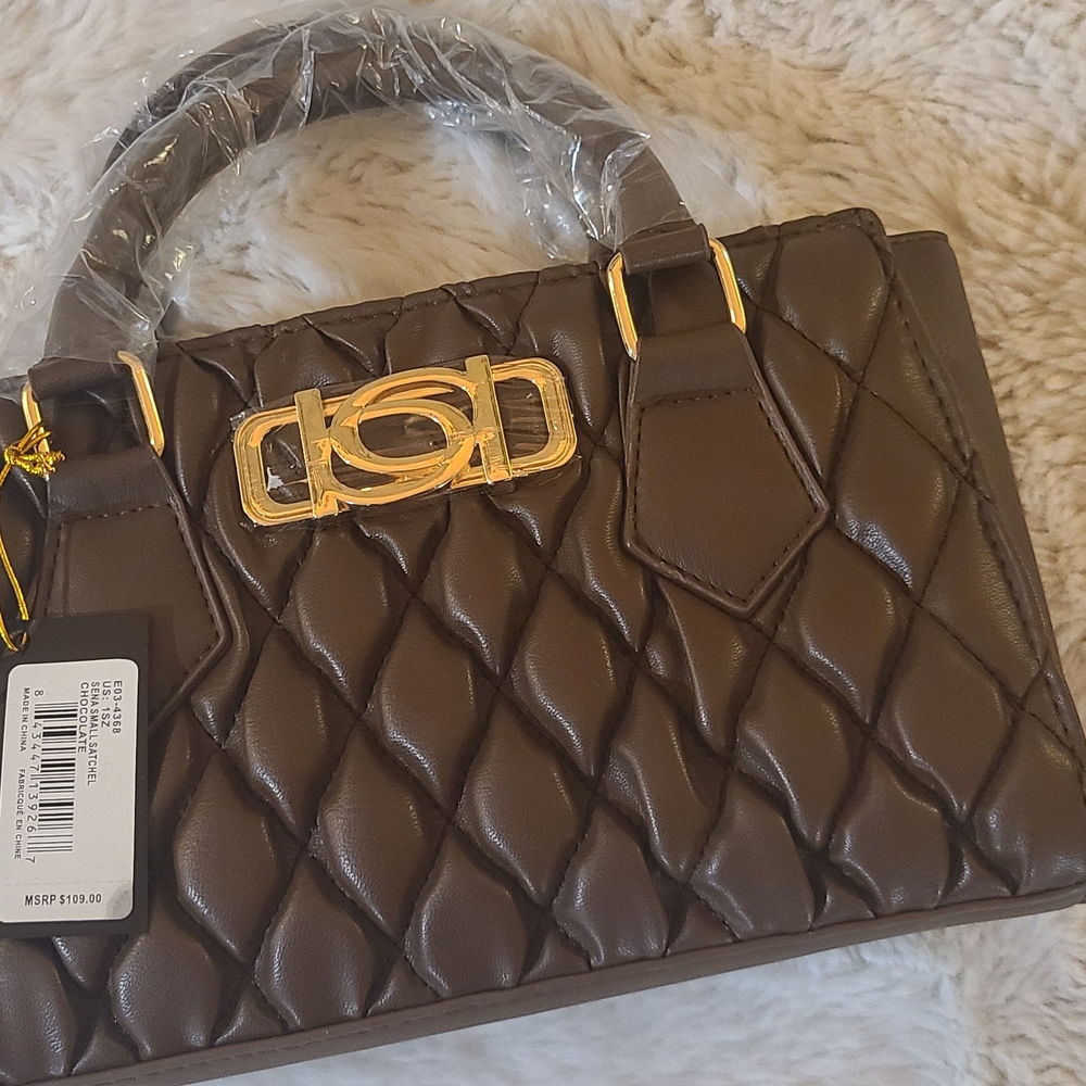 Elegant Brown Quilted Handbag